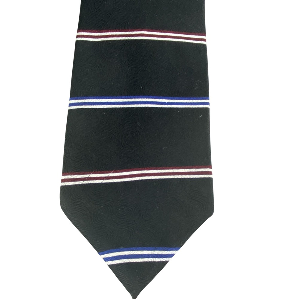 Evan-Picone Men Tie Black Striped Silk Classic Professional Academia 58"x4"